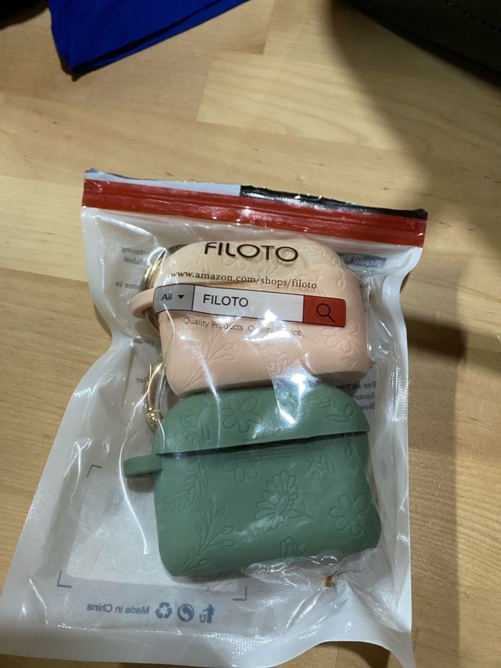 Filoto Floral Silicone AirPods Case Duo - Blush Pink & Sage Green